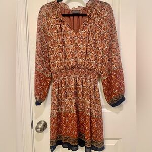 Urban Outfitters Dress Forum Bohemian Floral Long Sleeve Dress - Size Small